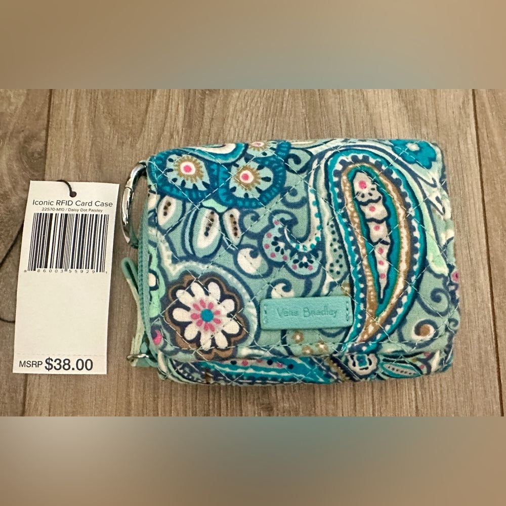 Vera Bradley Blue Paisley Card Case RFID